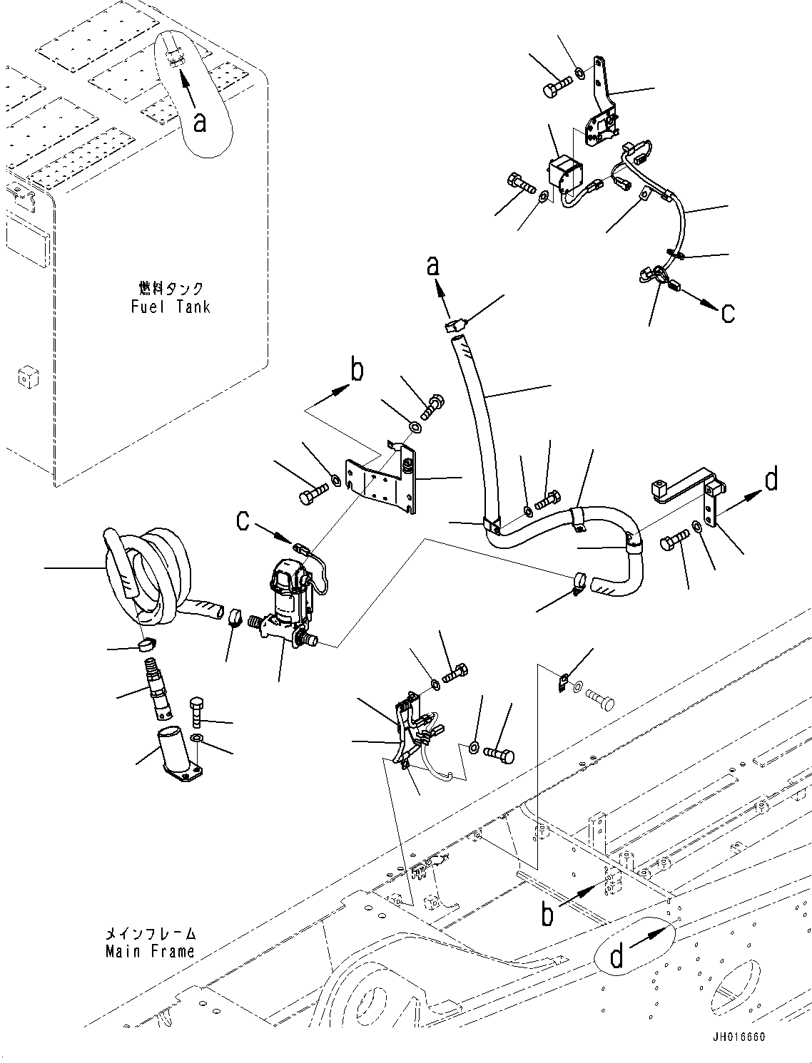 Komatsu parts book diagram for HB365-1 S/N 1001-UP: REFUELING PUMP,  (#1014-)