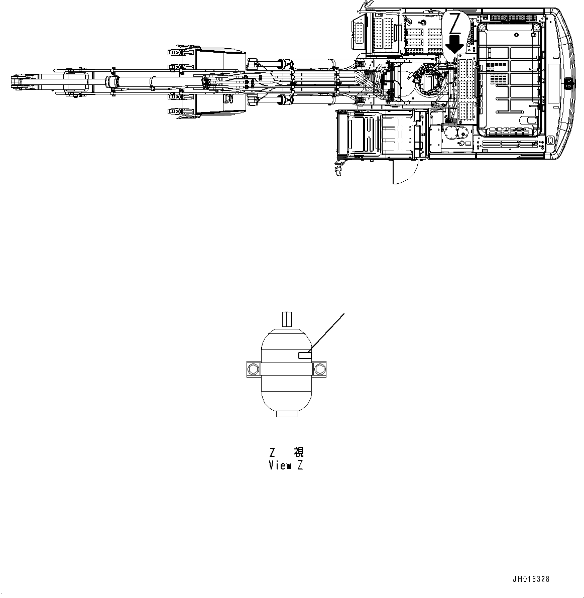 Excavators Komatsu / HB365LC-1 S/N 1001-UP(0000784c) / Caution Plates, Accumulator (#1001-)(U030001 : U0580-001001)