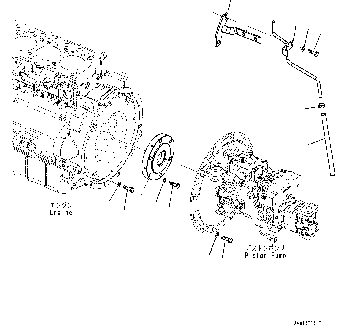 Komatsu parts book diagram for PC88MR-10 S/N 7001-UP: ENGINE RELATED PARTS (#7001-)
