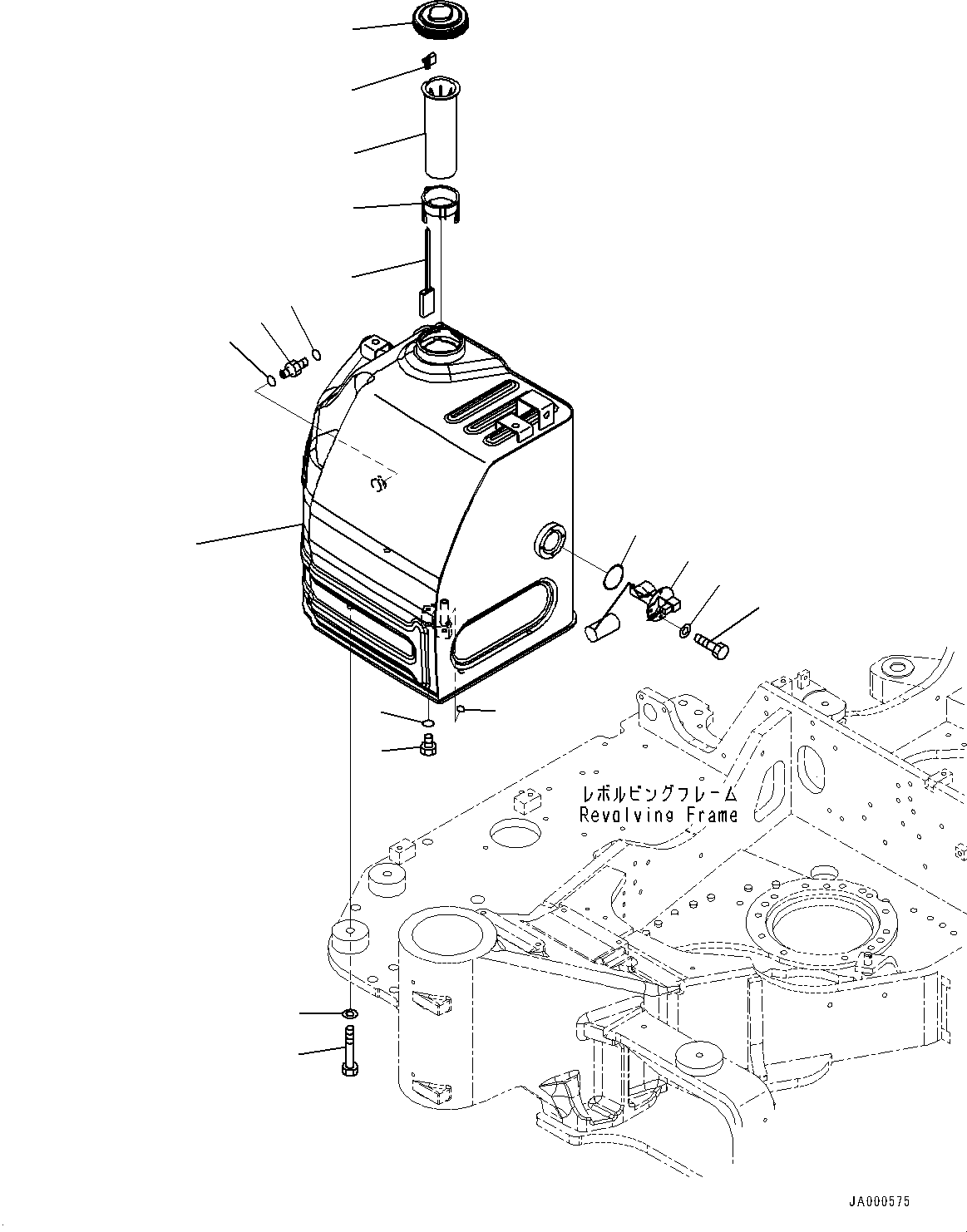 Komatsu parts book diagram for PC88MR-10 S/N 7001-UP: FUEL TANK (#7001-)