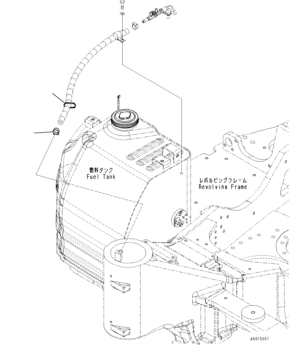 Komatsu parts book diagram for PC88MR-10 S/N 7001-UP: FUEL SUPPLY PIPING, DRAIN PIPING (#7001-)