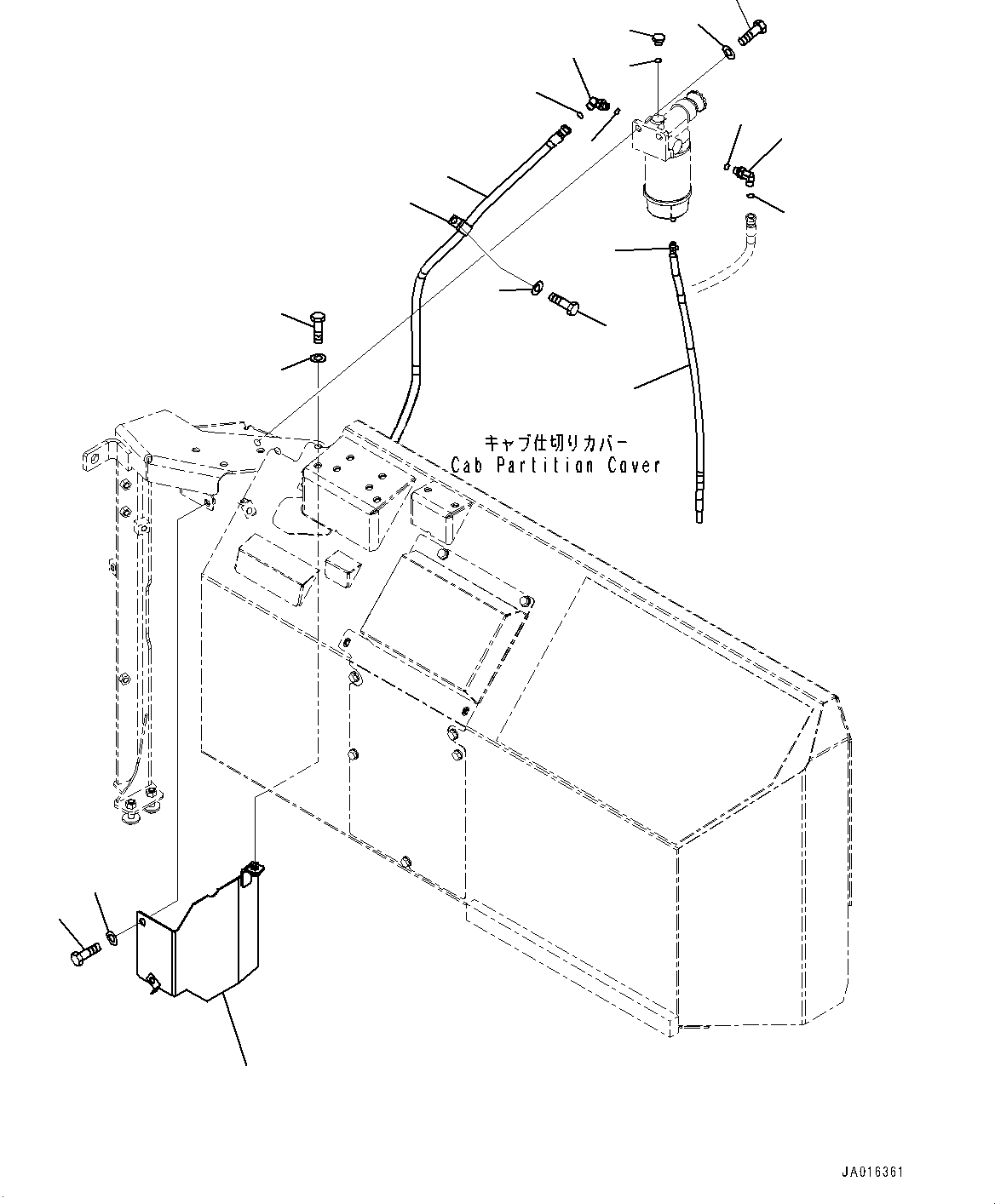 Komatsu parts book diagram for PC88MR-10 S/N 7001-UP: FUEL SUPPLY PIPING, FUEL FILTER MOUNTING (#7001-)