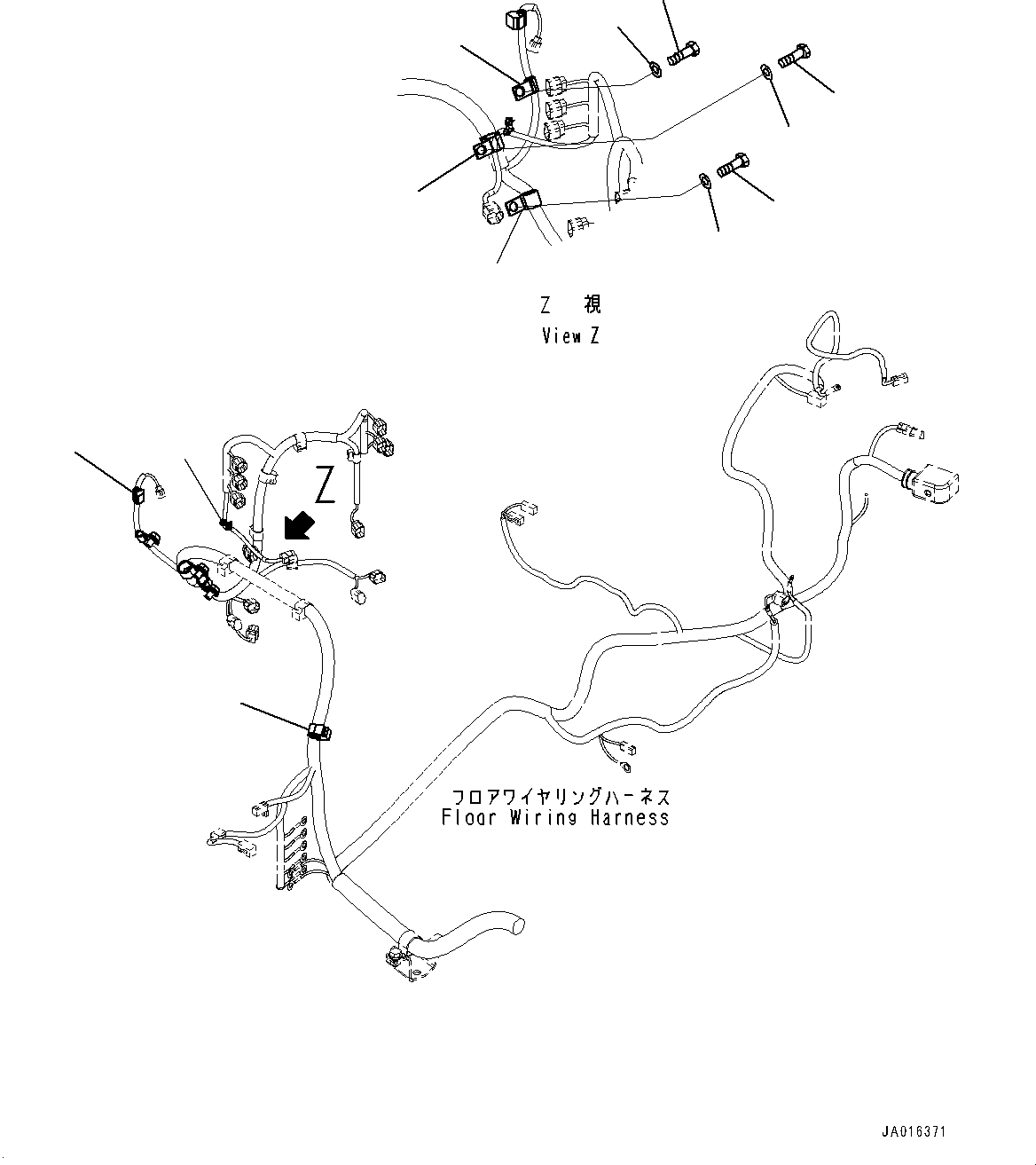 Komatsu parts book diagram for PC88MR-10 S/N 7001-UP: ELECTRIC WIRING HARNESS, WIRING HARNESS CLAMP, CONTROL VALVE (1/2) (#7001-)