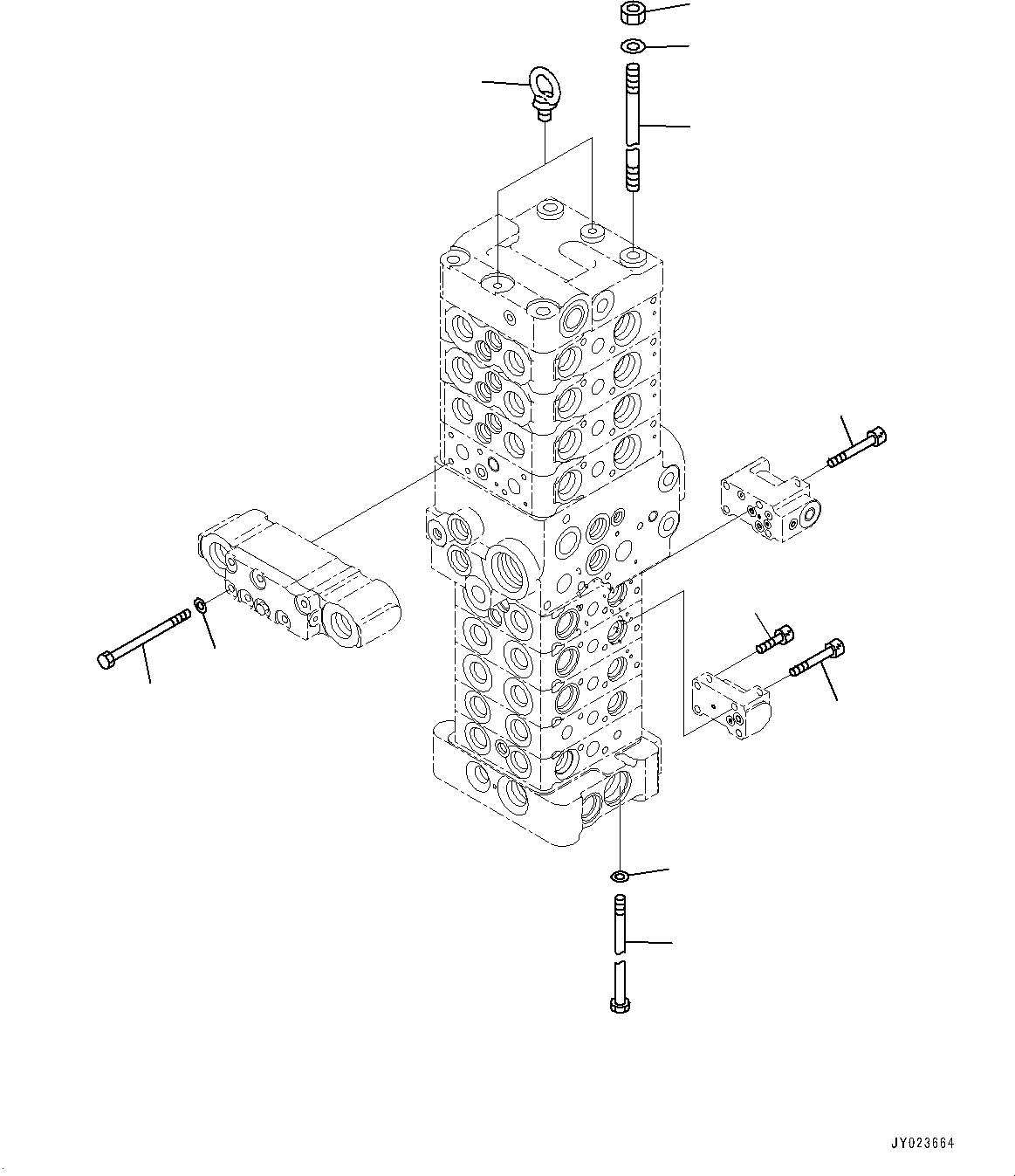 Komatsu parts book diagram for PC88MR-10 S/N 7001-UP: CONTROL VALVE, 9-VALVE (12/22) (#7001-)