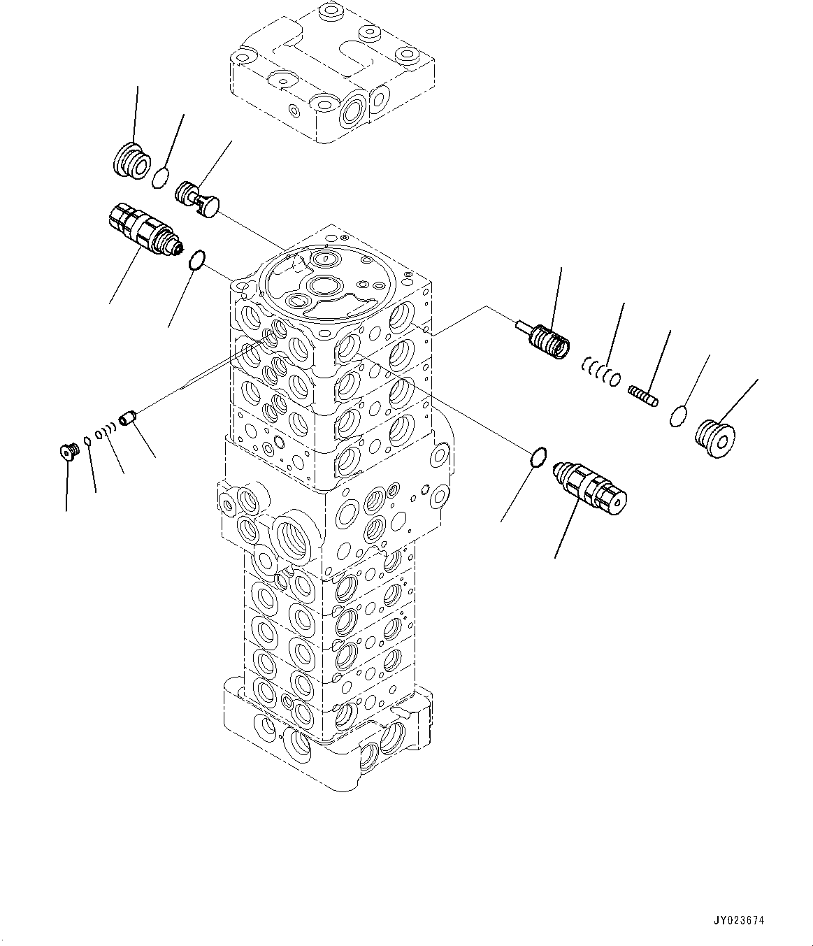 Komatsu parts book diagram for PC88MR-10 S/N 7001-UP: CONTROL VALVE, 9-VALVE (22/22) (#7001-)