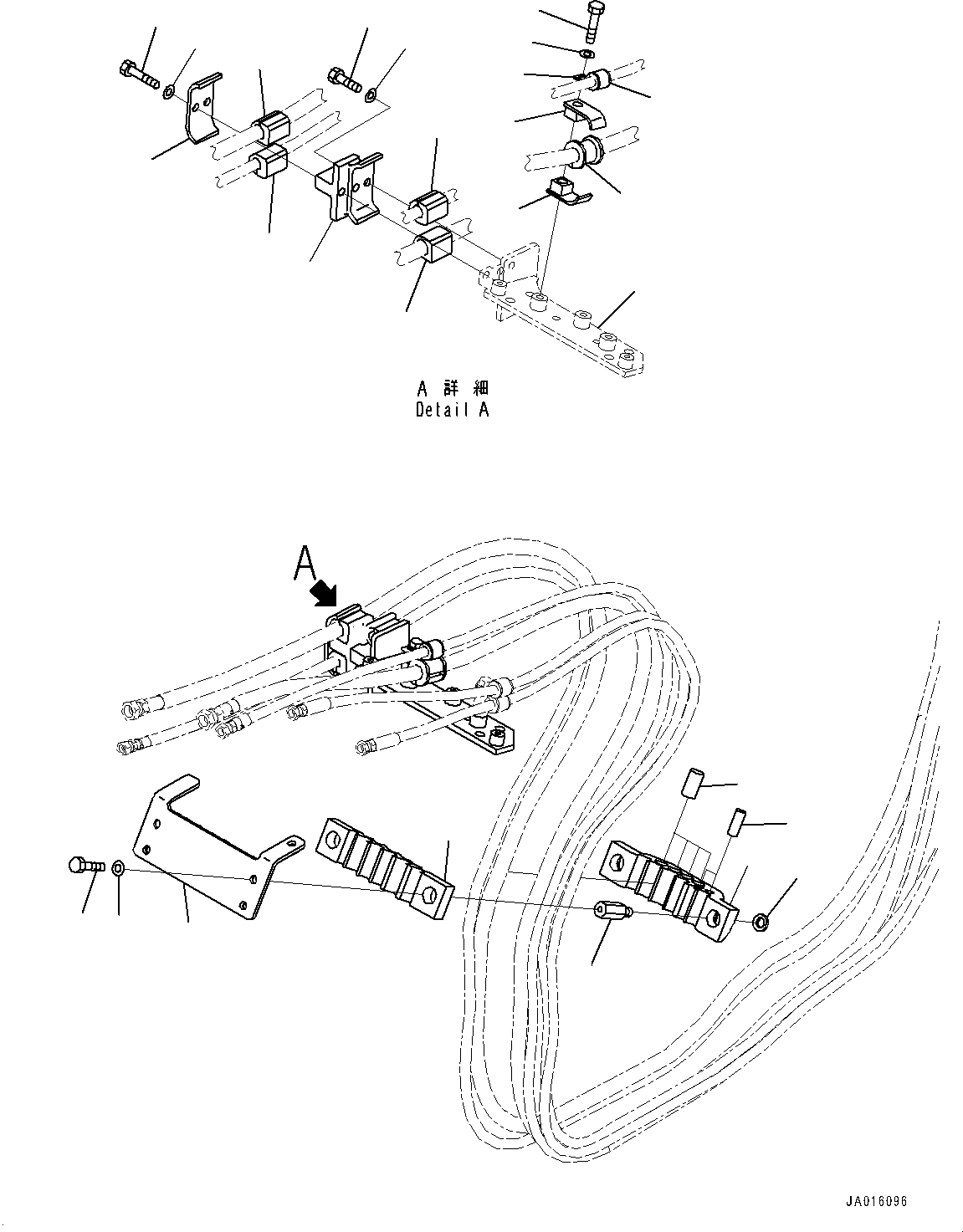 Komatsu parts book diagram for PC88MR-10 S/N 7001-UP: DRAIN PIPING, PIPING MOUNTING (#7001-)