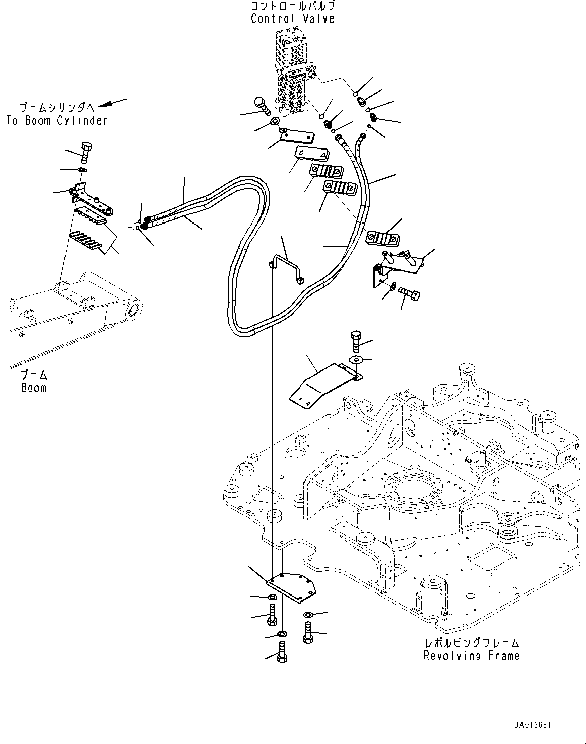 Komatsu parts book diagram for PC88MR-10 S/N 7001-UP: BOOM PIPING (#7001-)