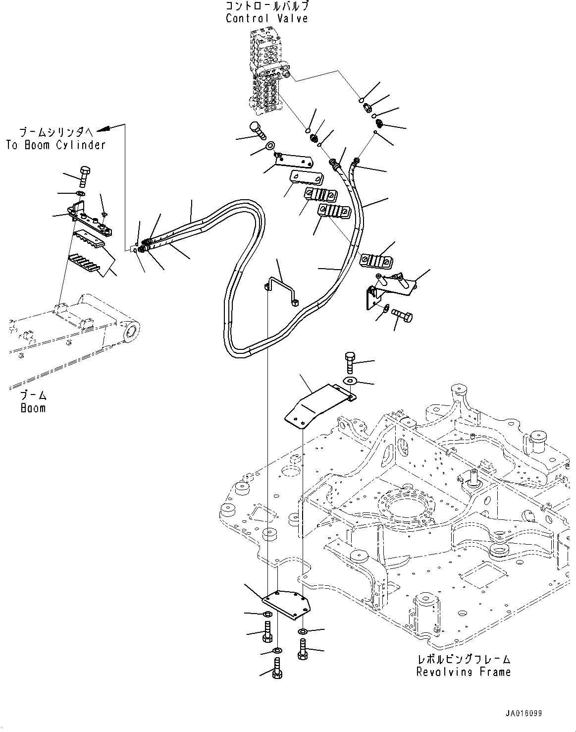 Komatsu parts book diagram for PC88MR-10 S/N 7001-UP: BOOM PIPING (#7001-)