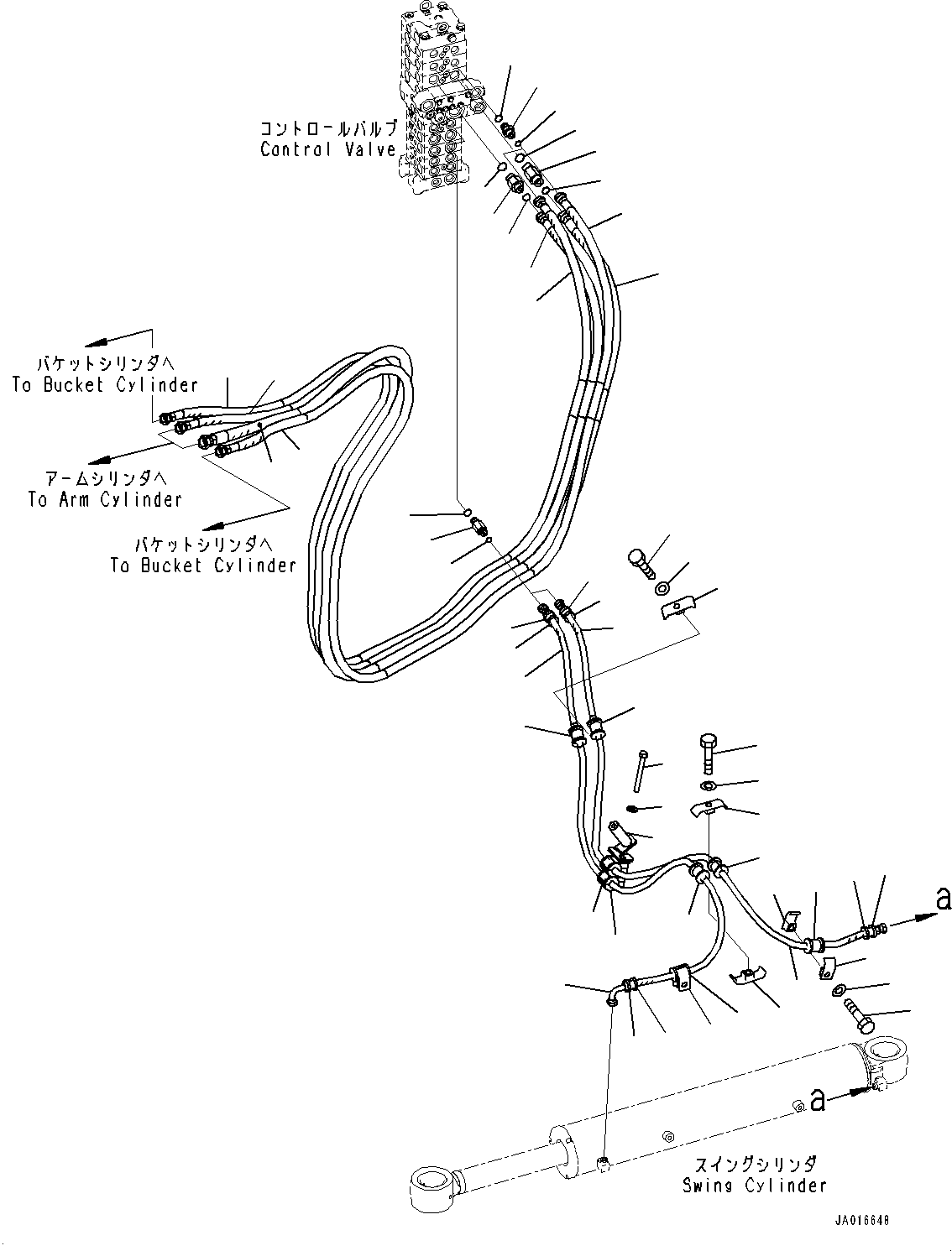 Komatsu parts book diagram for PC88MR-10 S/N 7001-UP: ARM AND BUCKET PIPING (#7001-)
