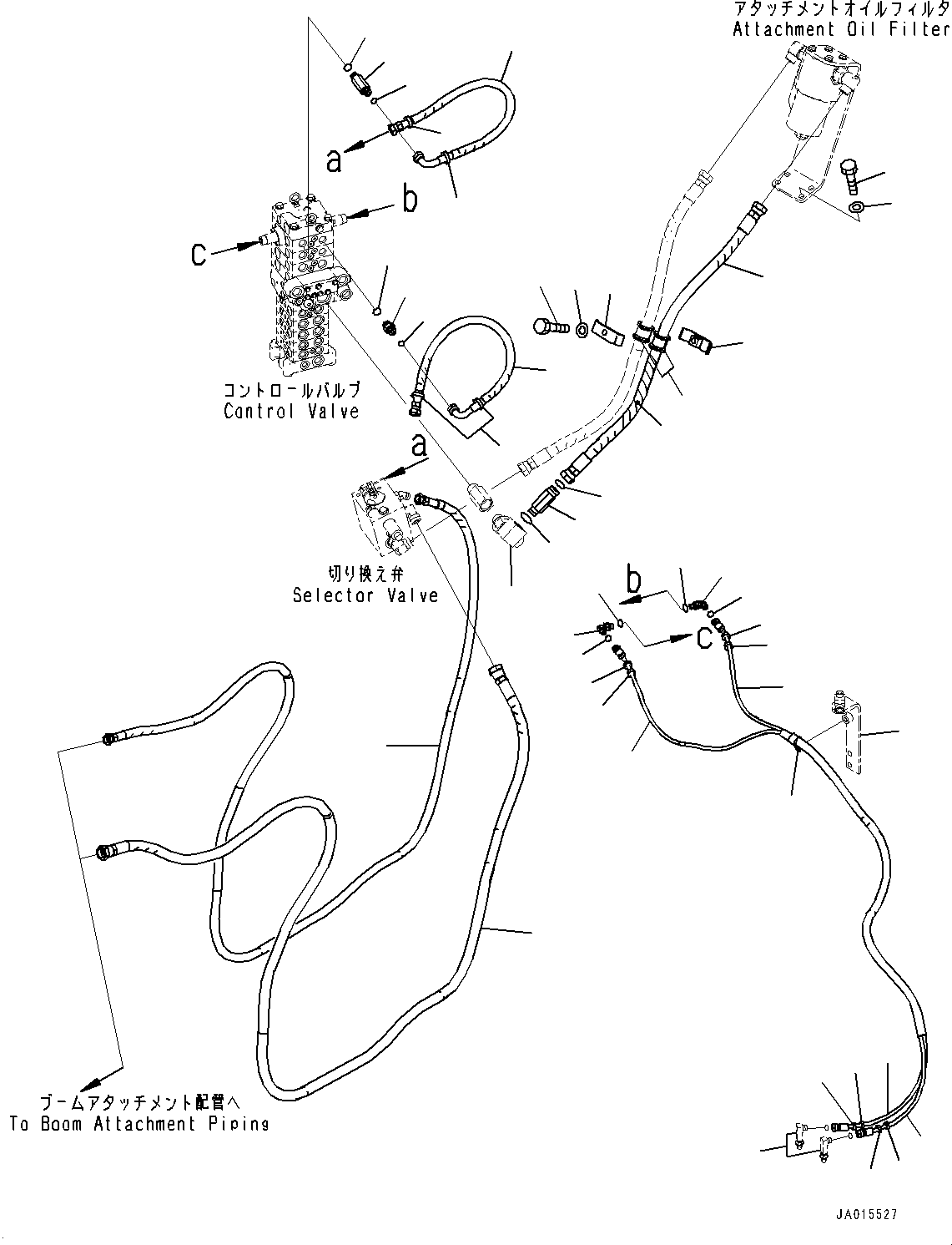 Komatsu parts book diagram for PC88MR-10 S/N 7001-UP: ADDITIONAL ACTUATOR PIPING, PIPING (#7001-)