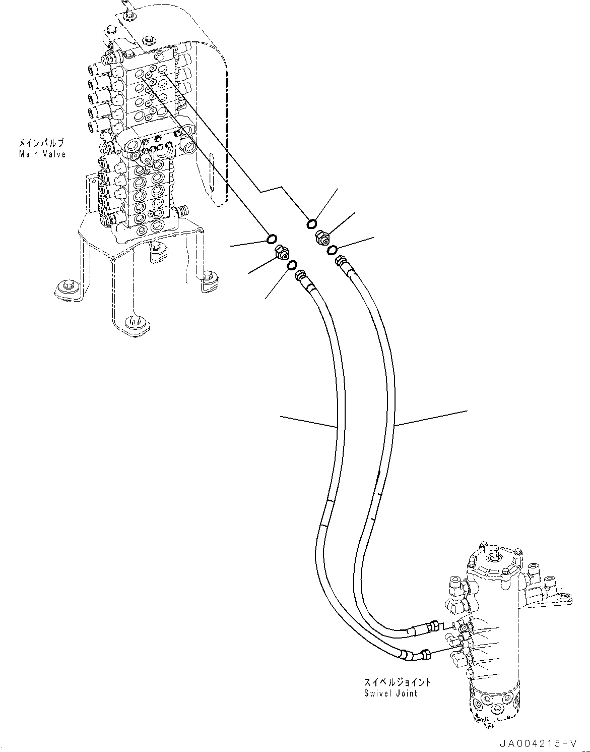 Komatsu parts book diagram for PC88MR-10 S/N 7001-UP: ADDITIONAL ACTUATOR PIPING, POWER ANGLE PIPING (#7001-)