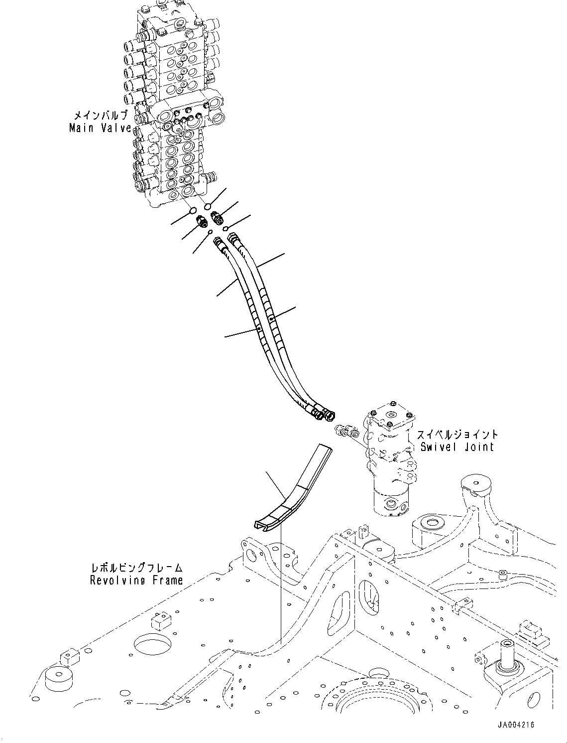 Komatsu parts book diagram for PC88MR-10 S/N 7001-UP: BLADE PIPING (#7001-)