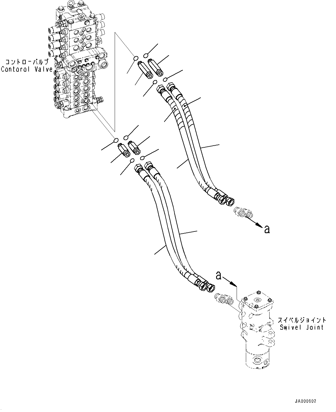Komatsu parts book diagram for PC88MR-10 S/N 7001-UP: TRAVEL PIPING (#7001-)