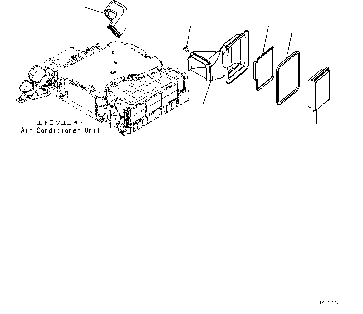 Komatsu parts book diagram for PC88MR-10 S/N 7001-UP: AIR CONDITIONER UNIT, AIR CONDITIONER DUCT (#7541-)