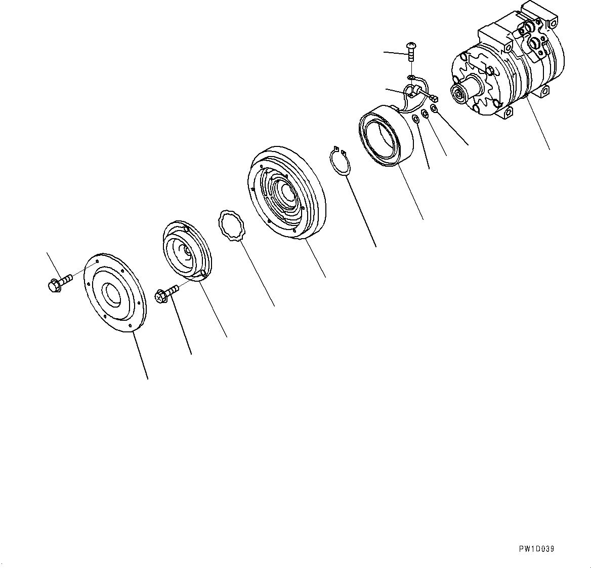 Komatsu parts book diagram for PC88MR-10 S/N 7001-UP: AIR CONDITIONER UNIT, INNER PARTS, AIR COMPRESSOR (#7001-)