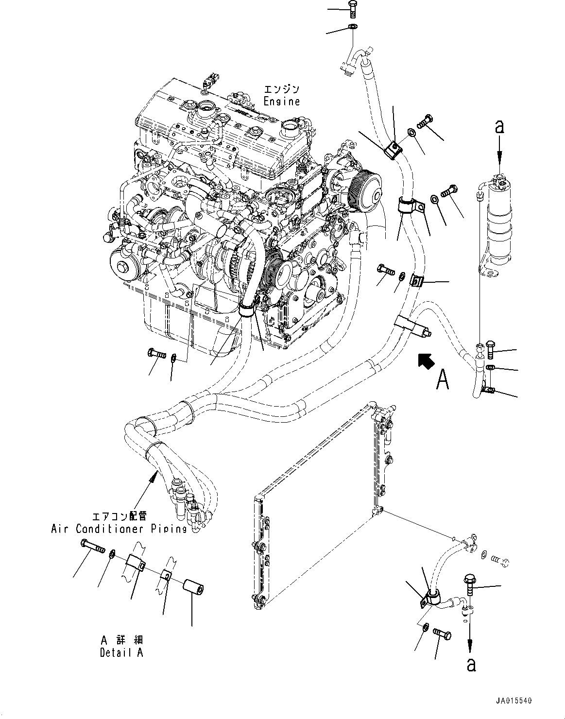 Komatsu parts book diagram for PC88MR-10 S/N 7001-UP: AIR CONDITIONER UNIT, AIR CONDITIONER PIPING (#7001-)