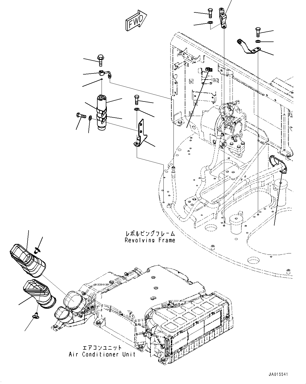 Komatsu parts book diagram for PC88MR-10 S/N 7001-UP: AIR CONDITIONER UNIT, SENSOR AND RECEIVER (#7001-)
