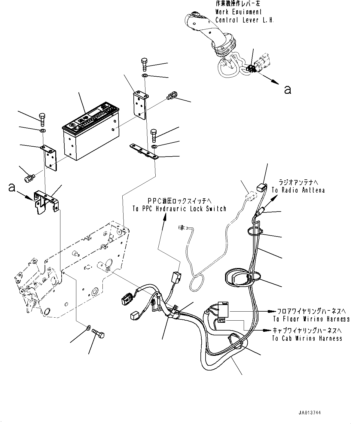 Komatsu parts book diagram for PC88MR-10 S/N 7001-UP: FLOOR FRAME, RADIO (#7001-)