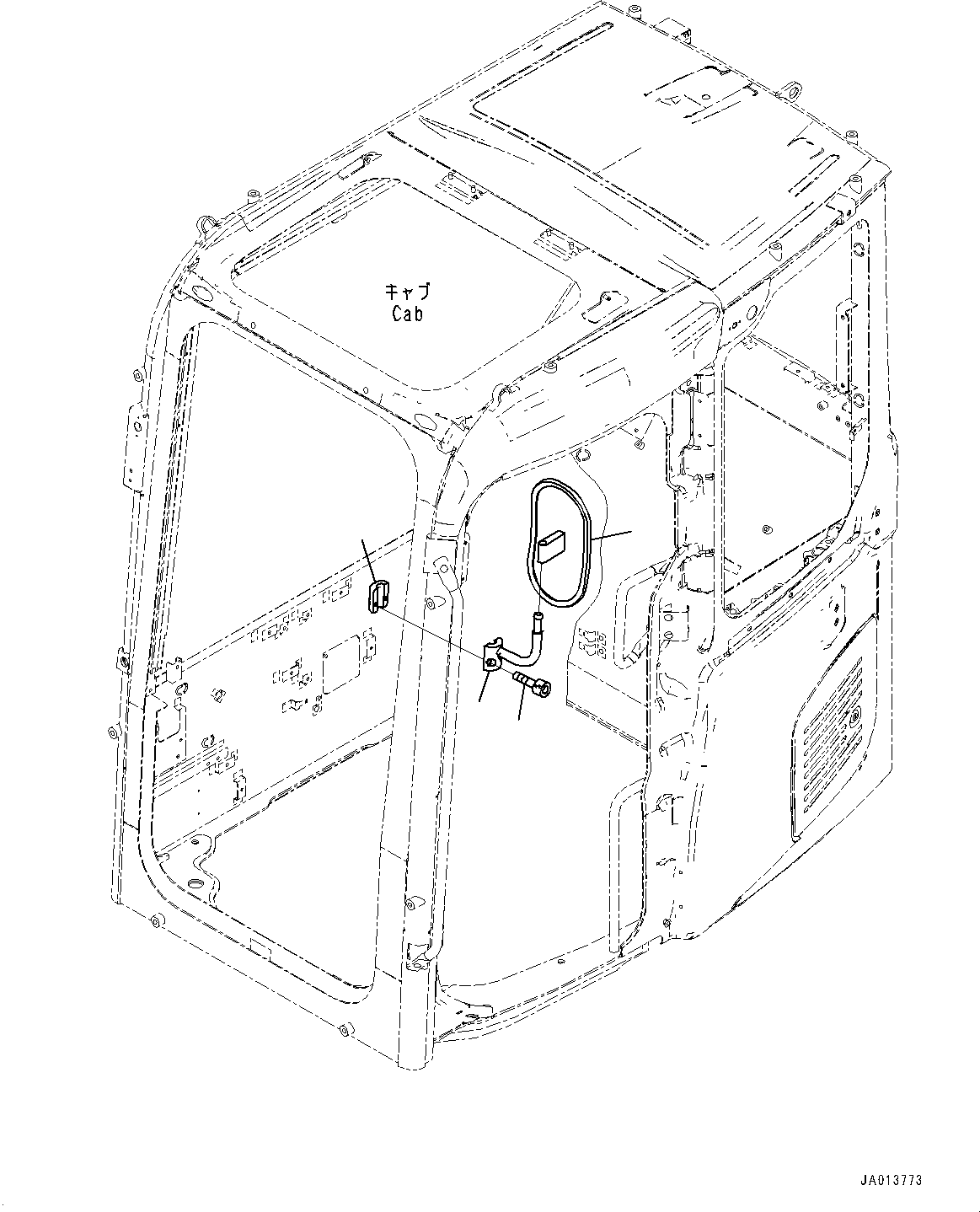 Komatsu parts book diagram for PC88MR-10 S/N 7001-UP: REARVIEW MIRROR L.H. (#7001-)