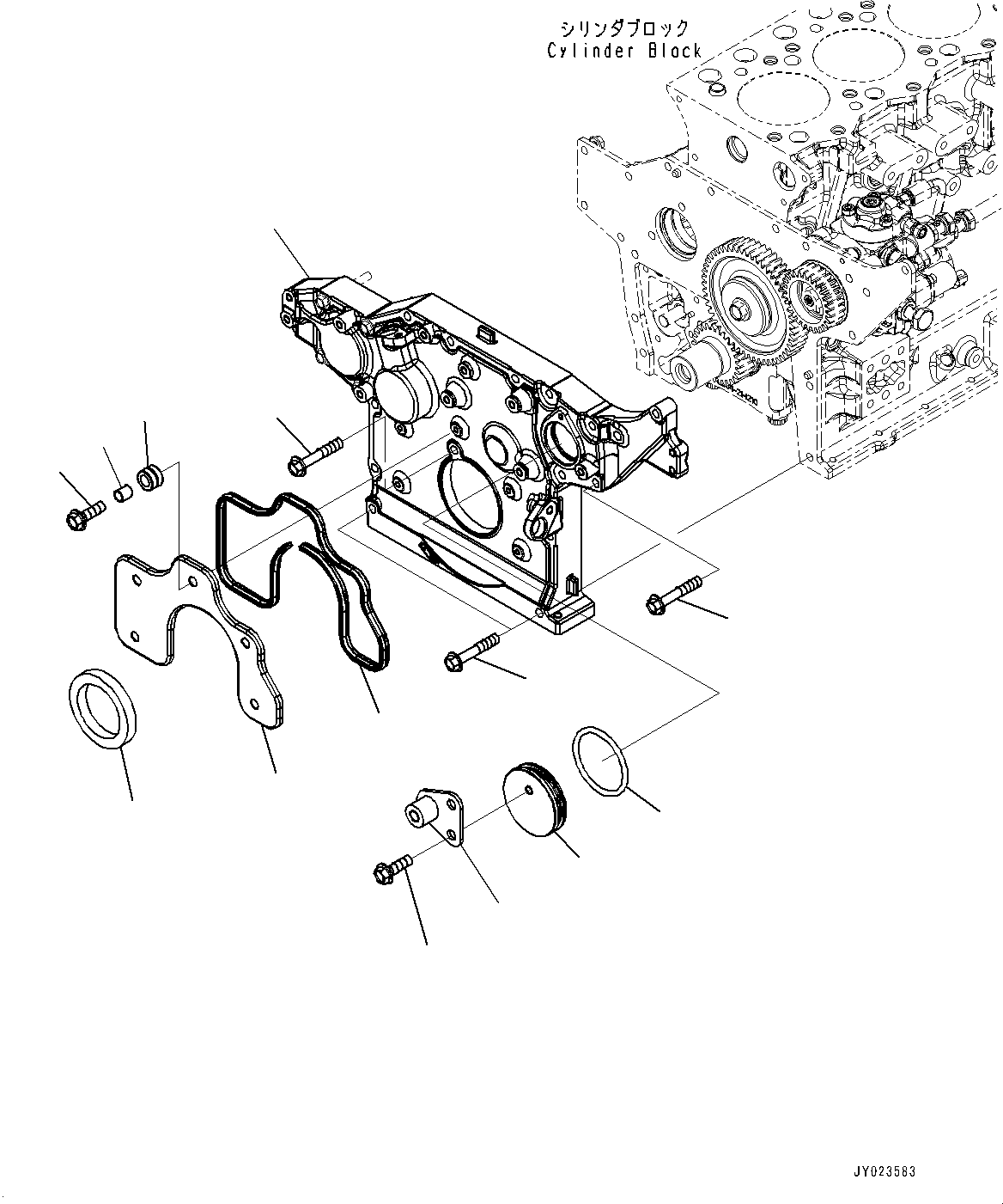 Engines Komatsu / SAA4D95LE-6D S/N 701226-UP (For PC88MR-10)(0000786c) / Front Gear Cover (#701226-)(B001001 : AGG00-001001)