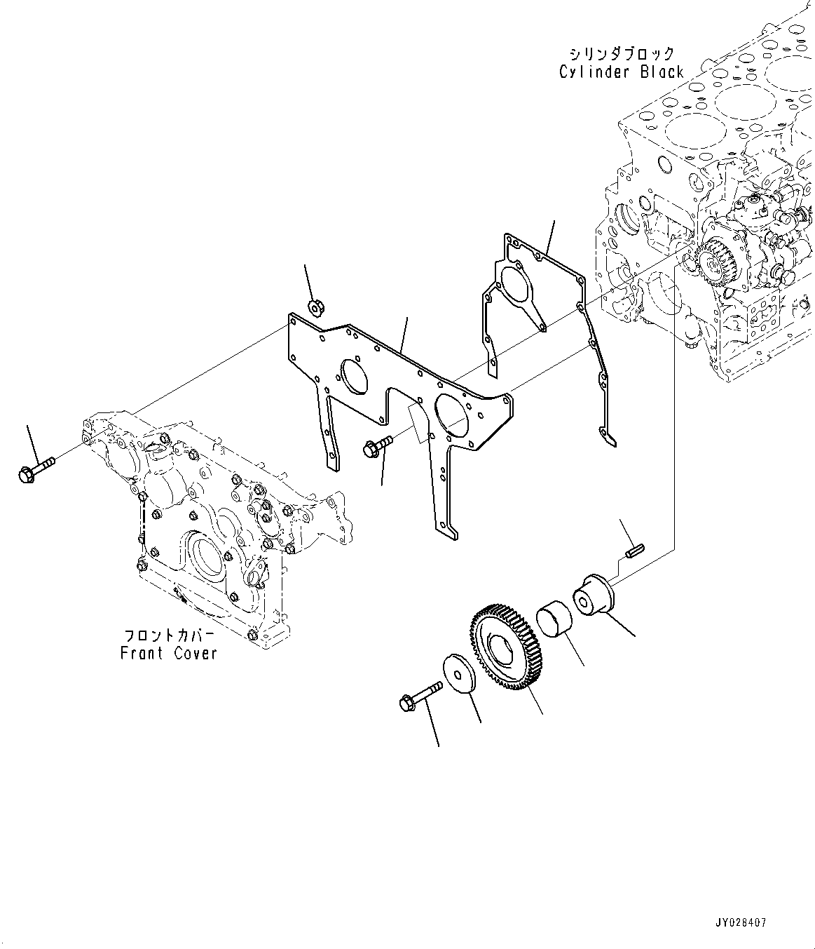 Engines Komatsu / SAA4D95LE-6D S/N 701226-UP (For PC88MR-10)(0000786c) / Front Gear (#701226-)(B004001 : ABB10-001001)