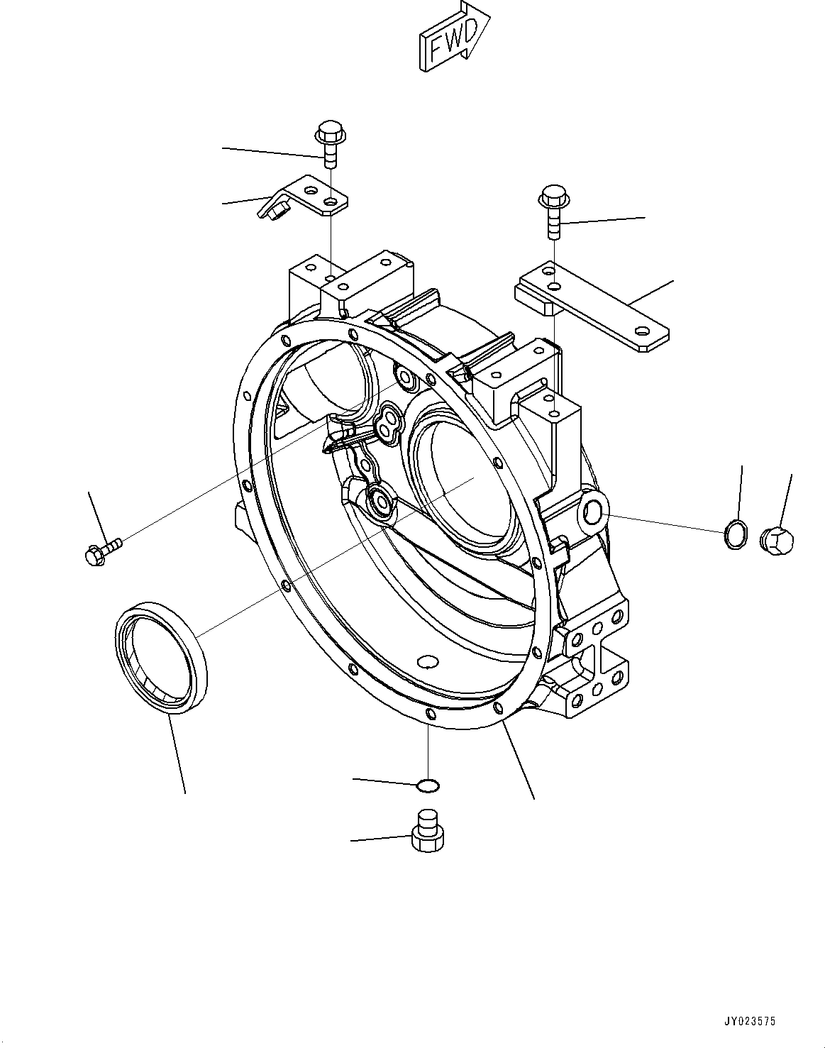Engines Komatsu / SAA4D95LE-6D S/N 701226-UP (For PC88MR-10)(0000786c) / Flywheel Housing (#701226-)(B005001 : AFH00-001001)