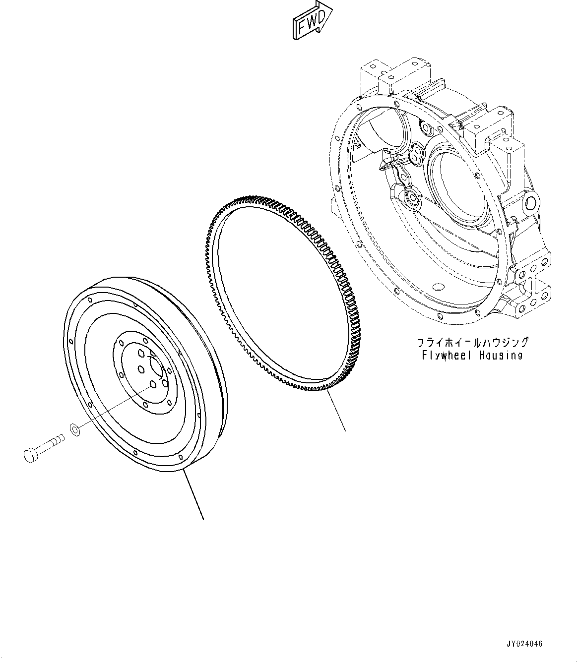 Engines Komatsu / SAA4D95LE-6D S/N 701226-UP (For PC88MR-10)(0000786c) / Flywheel (#701226-)(B006001 : AFW00-001001)