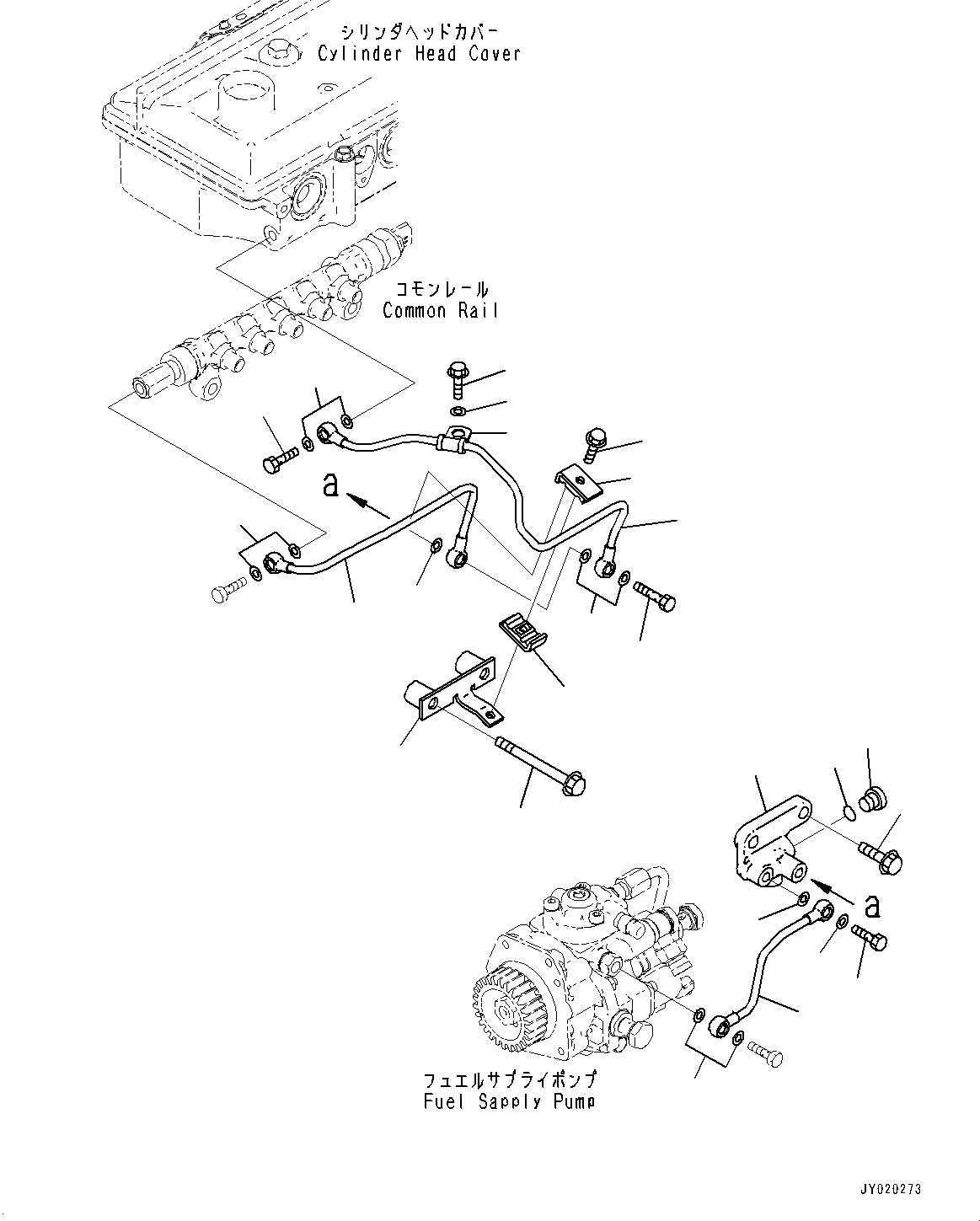 Engines Komatsu / SAA4D95LE-6D S/N 701226-UP (For PC88MR-10)(0000786c) / Fuel Injection Piping (#701226-)(D004001 : AFT00-001001)
