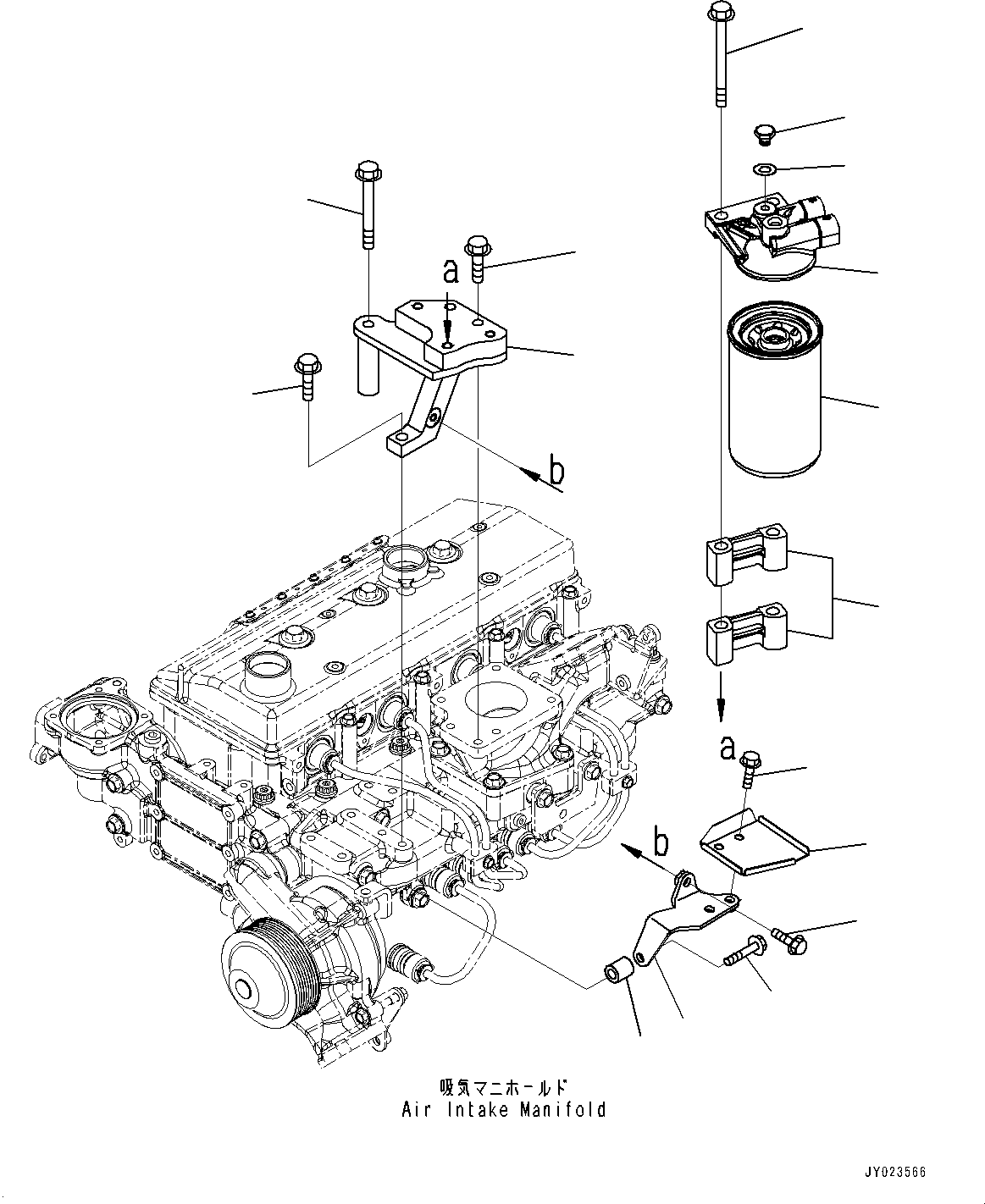 Engines Komatsu / SAA4D95LE-6D S/N 701226-UP (For PC88MR-10)(0000786c) / Fuel Filter (#701226-)(D005001 : AFF10-001001)