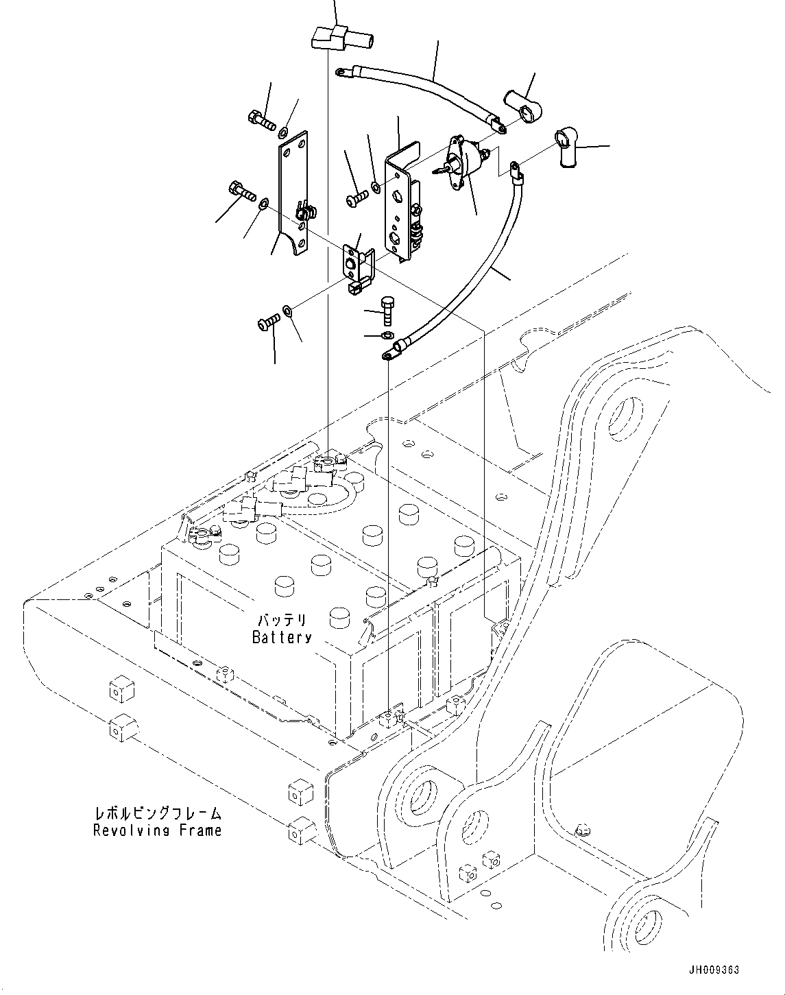 Komatsu parts book diagram for HB215LC-2 S/N 50001-UP: ELECTRIC WIRING HARNESS, DISCONNECT SWITCH