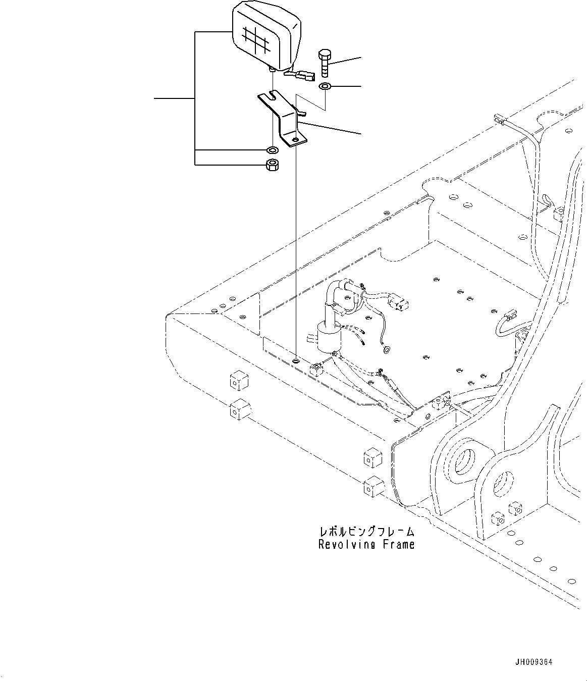 Komatsu parts book diagram for HB215LC-2 S/N 50001-UP: ELECTRIC WIRING HARNESS, WORKING LAMP