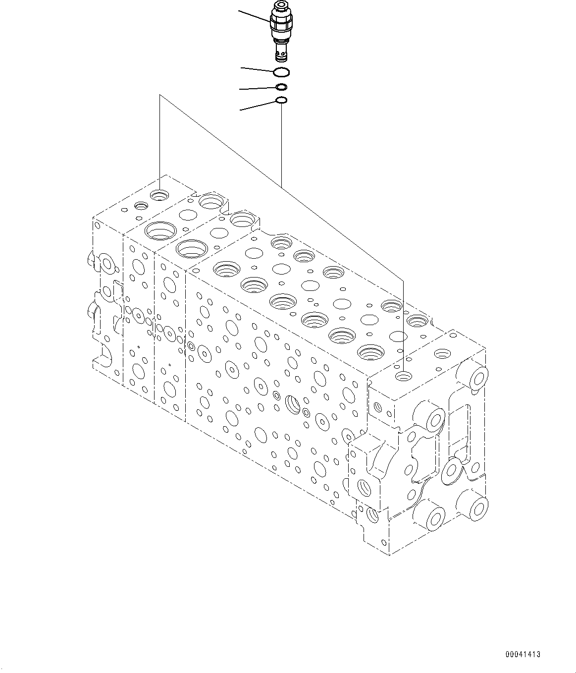 Komatsu parts book diagram for HB215LC-2 S/N 50001-UP: CONTROL VALVE, 7-SPOOL (9/21)