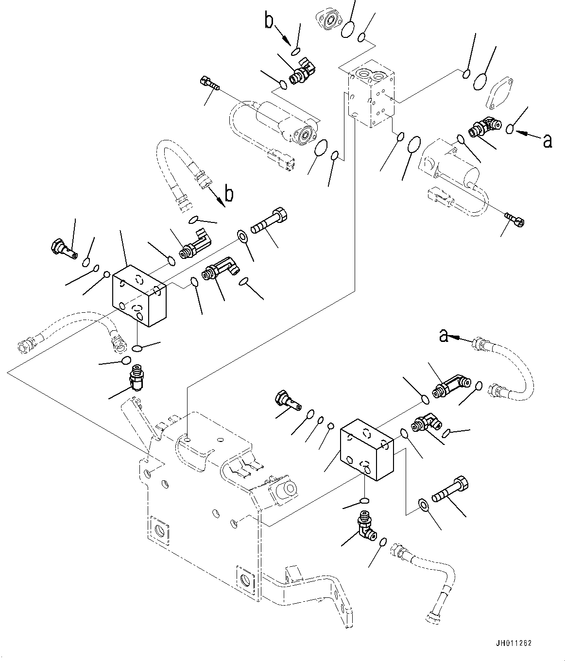 Komatsu parts book diagram for HB215LC-2 S/N 50001-UP: EPC VALVE PIPING, EPC VALVE