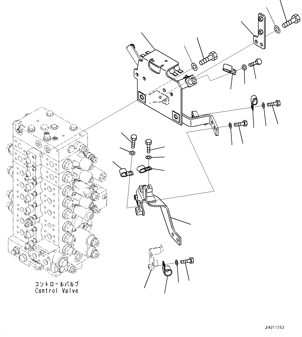 Komatsu parts book diagram for HB215LC-2 S/N 50001-UP: EPC VALVE PIPING, EPC VALVE MOUNTING