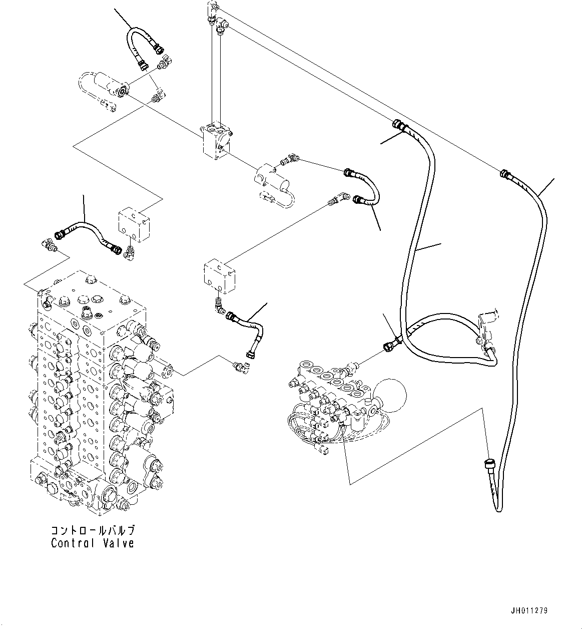 Komatsu parts book diagram for HB215LC-2 S/N 50001-UP: EPC VALVE PIPING, PIPING