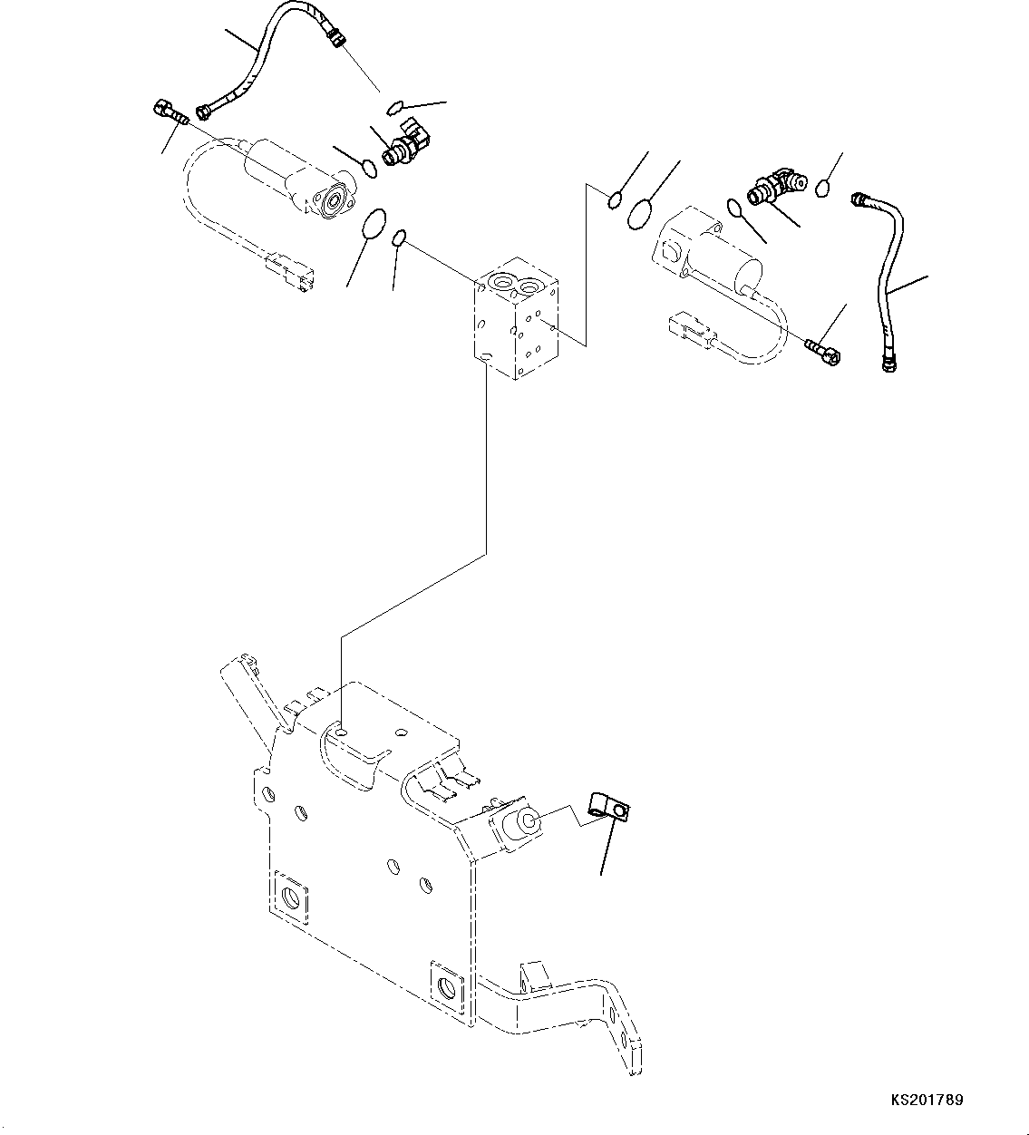 Komatsu parts book diagram for HB215LC-2 S/N 50001-UP: EPC VALVE PIPING, EPC VALVE, 1 ATTACHMENT TO 2 ATTACHMENT CONVERSION