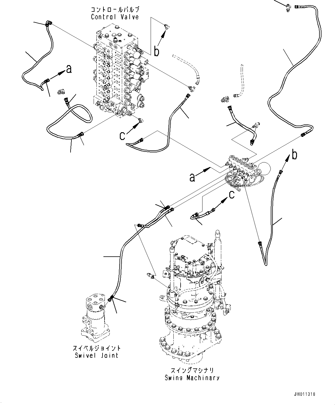 Komatsu parts book diagram for HB215LC-2 S/N 50001-UP: SOLENOID VALVE, SOLENOID VALVE PIPING