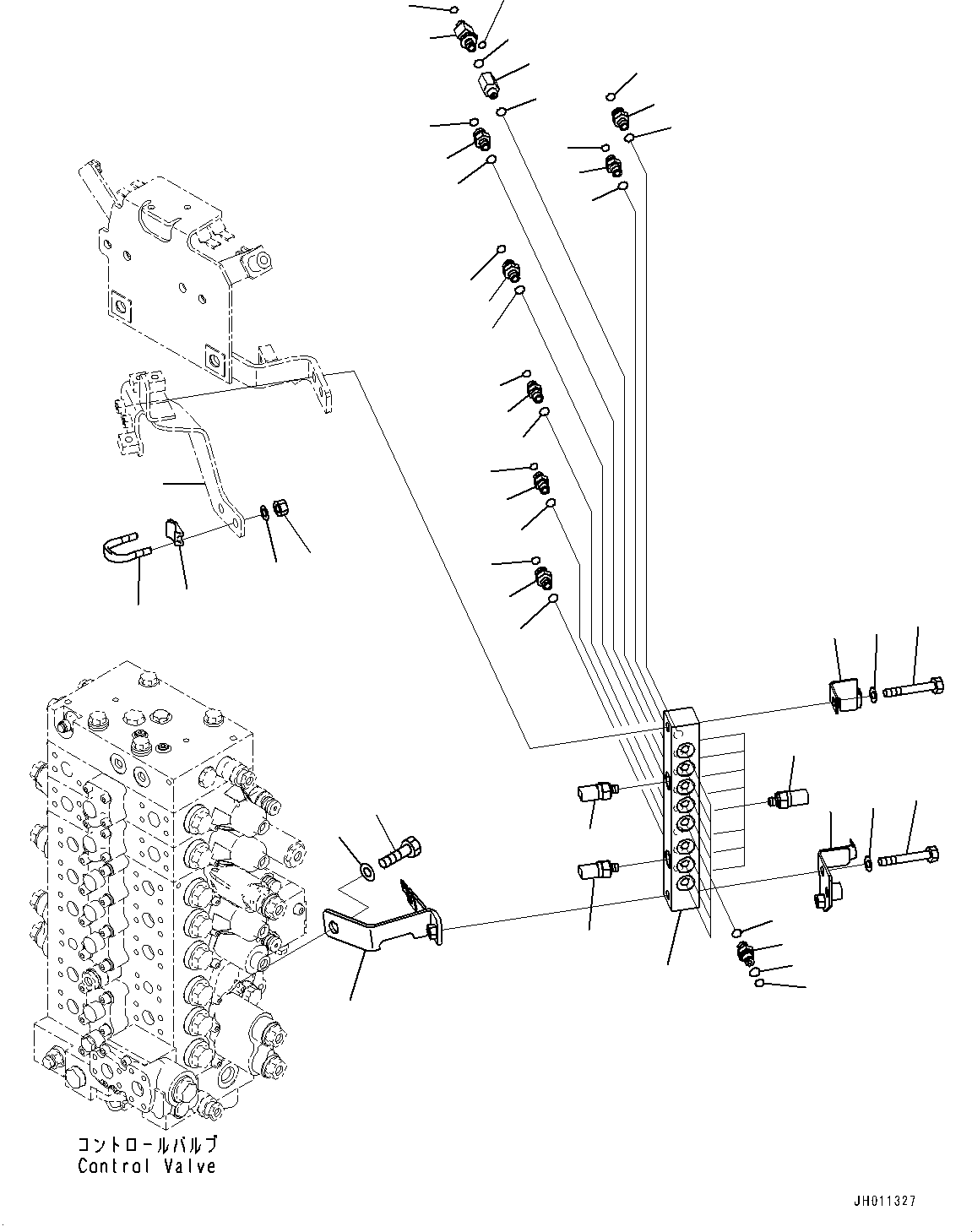Komatsu parts book diagram for HB215LC-2 S/N 50001-UP: PRESSURE SWITCH BLOCK