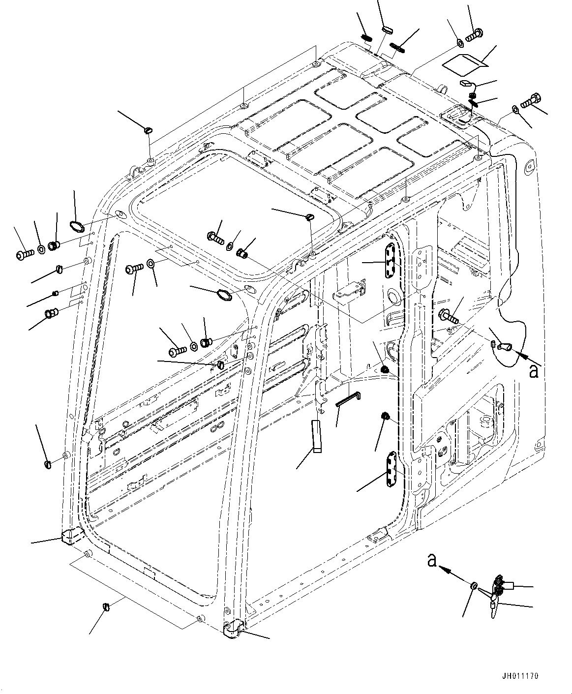Komatsu parts book diagram for HB215LC-2 S/N 50001-UP: CAB, GNSS ANTENNA