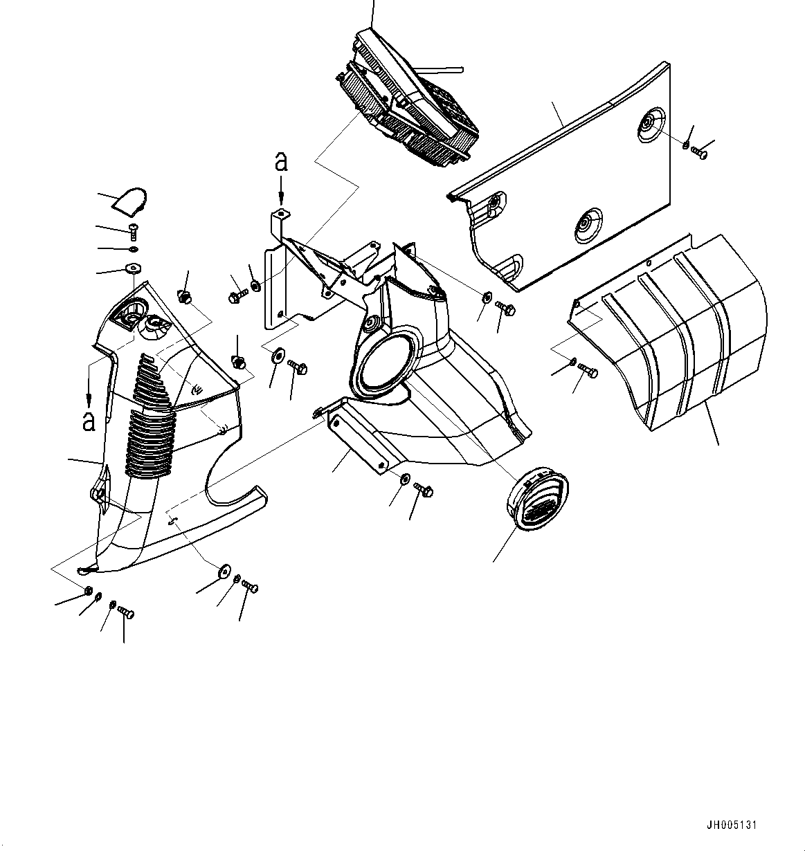 Komatsu parts book diagram for HB215LC-2 S/N 50001-UP: CAB, CAB IN PARTS, MONITOR AND COVER