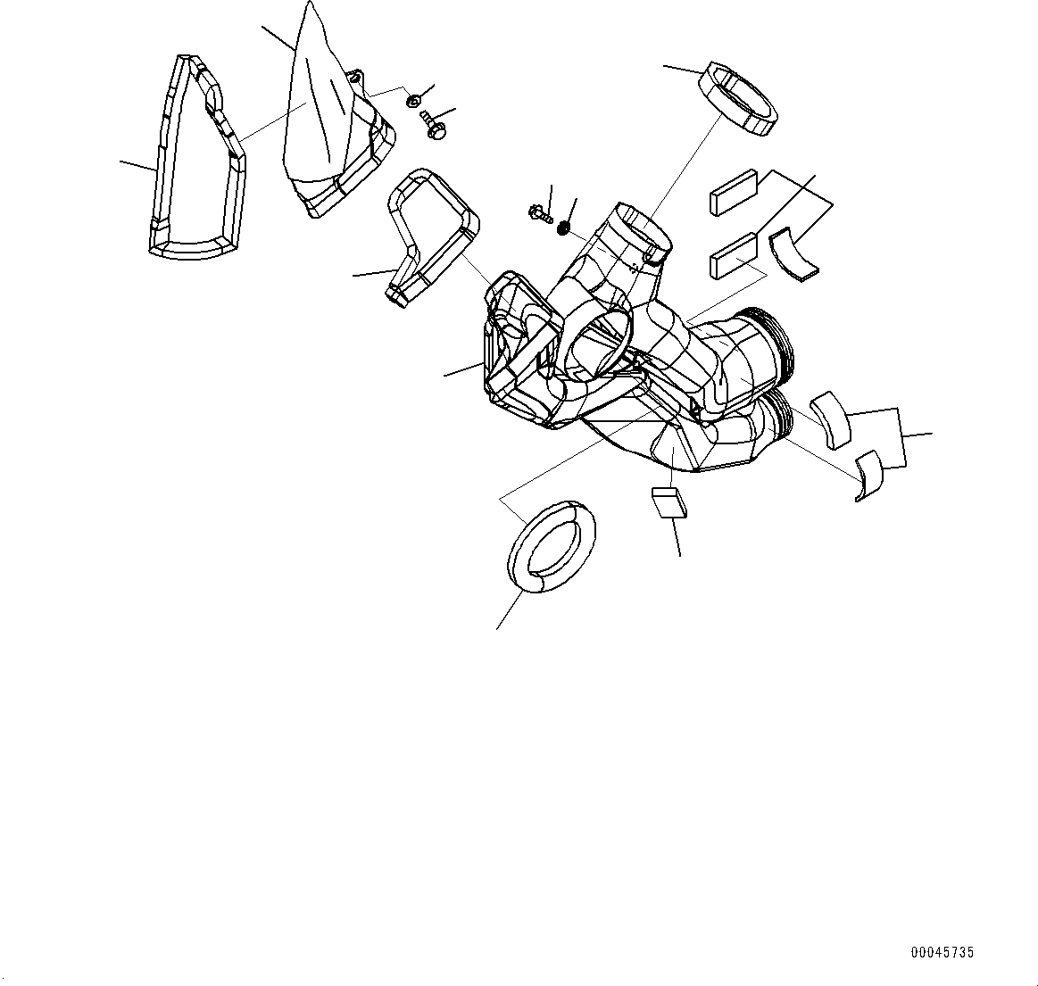 Komatsu parts book diagram for HB215LC-2 S/N 50001-UP: CAB, CAB IN PARTS, AIR DUCT