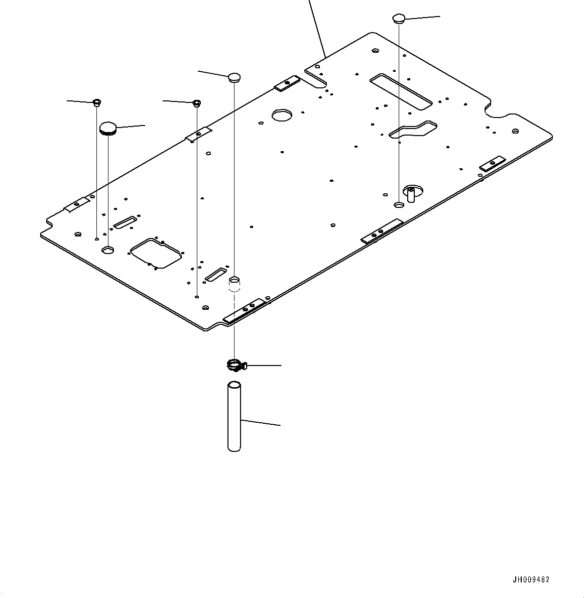 Komatsu parts book diagram for HB215LC-2 S/N 50001-UP: CAB, FLOOR, FRAME