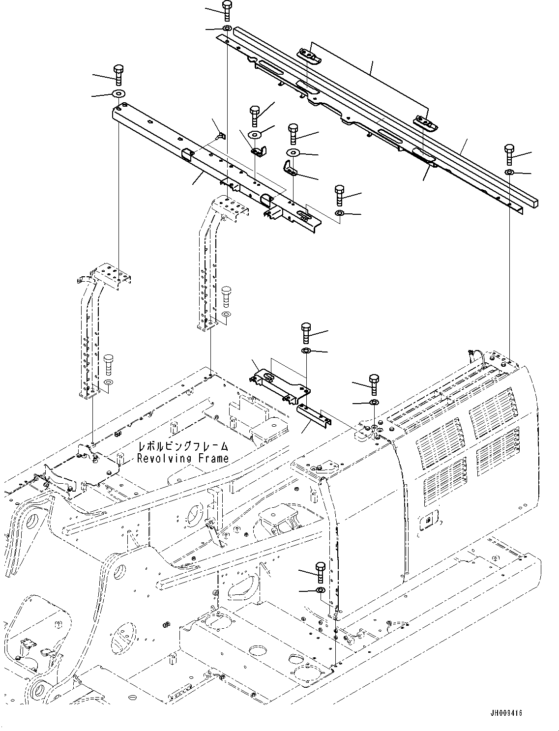 Komatsu parts book diagram for HB215LC-2 S/N 50001-UP: DOOR L.H., (2/2)