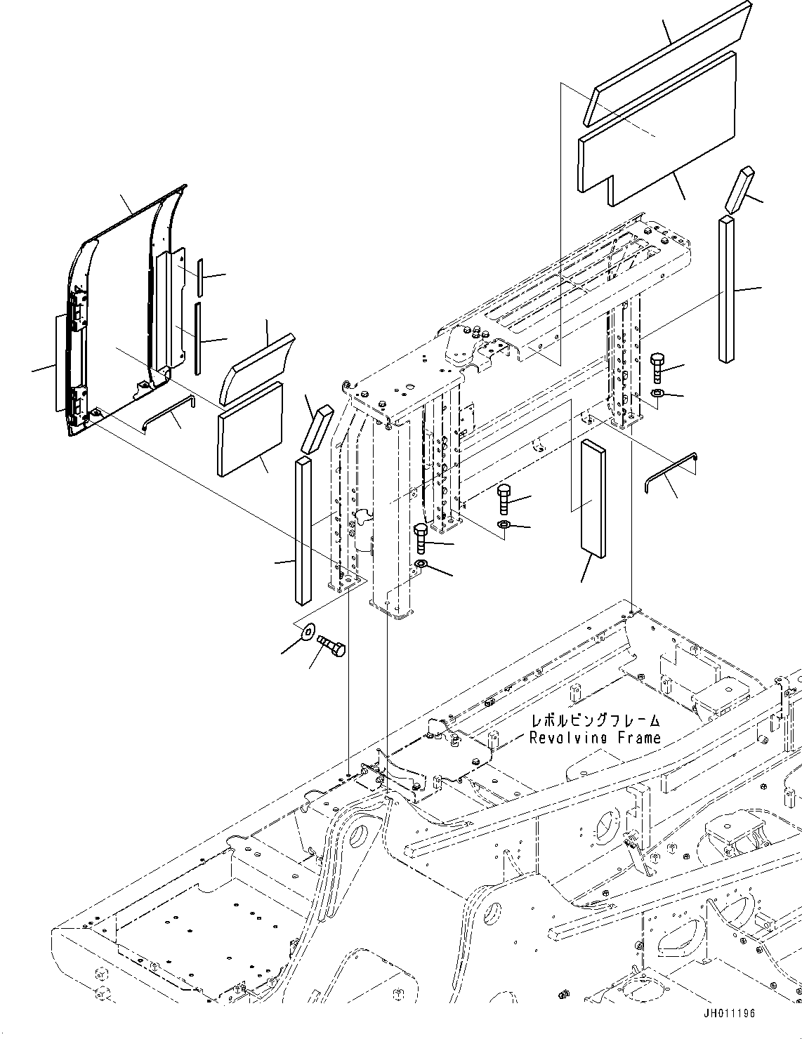 Komatsu parts book diagram for HB215LC-2 S/N 50001-UP: DOOR R.H., (2/2)