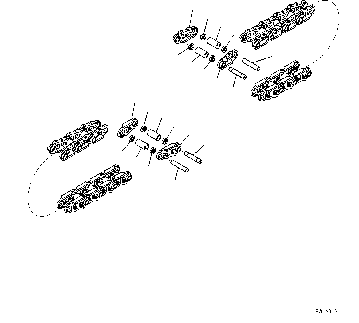 Komatsu parts book diagram for HB215LC-2 S/N 50001-UP: TRACK LINK ASSEMBLY