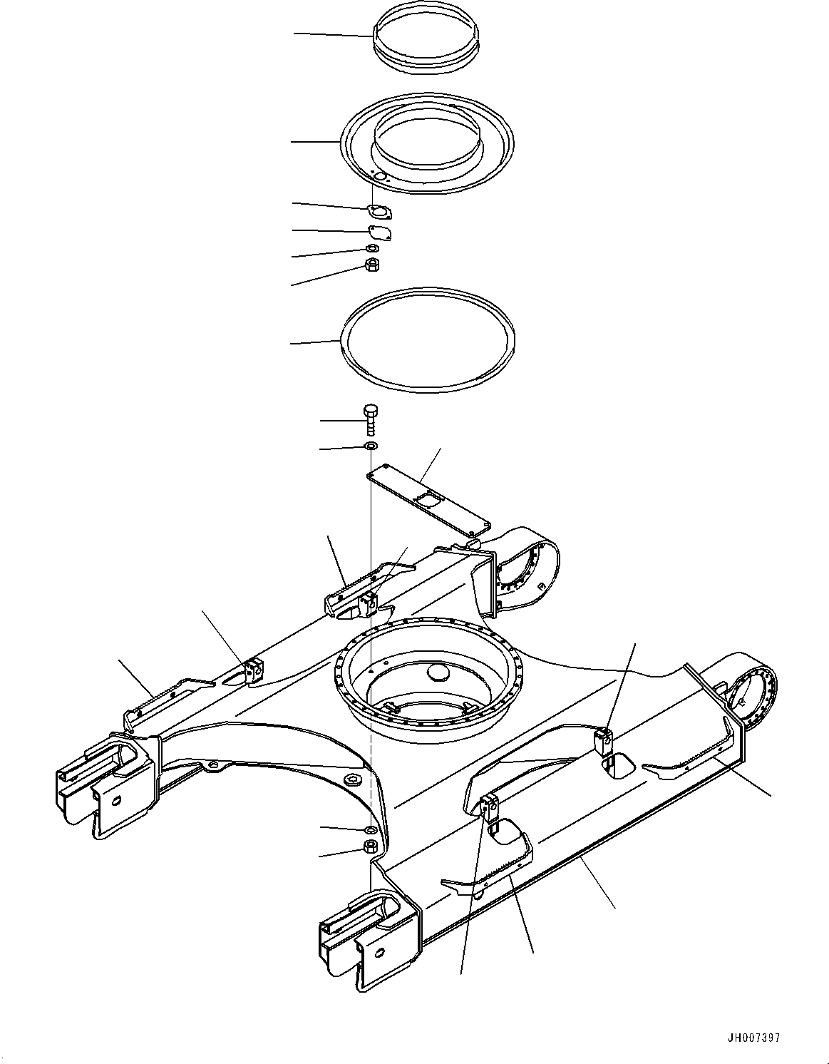 Komatsu parts book diagram for HB215LC-2 S/N 50001-UP: TRACK FRAME