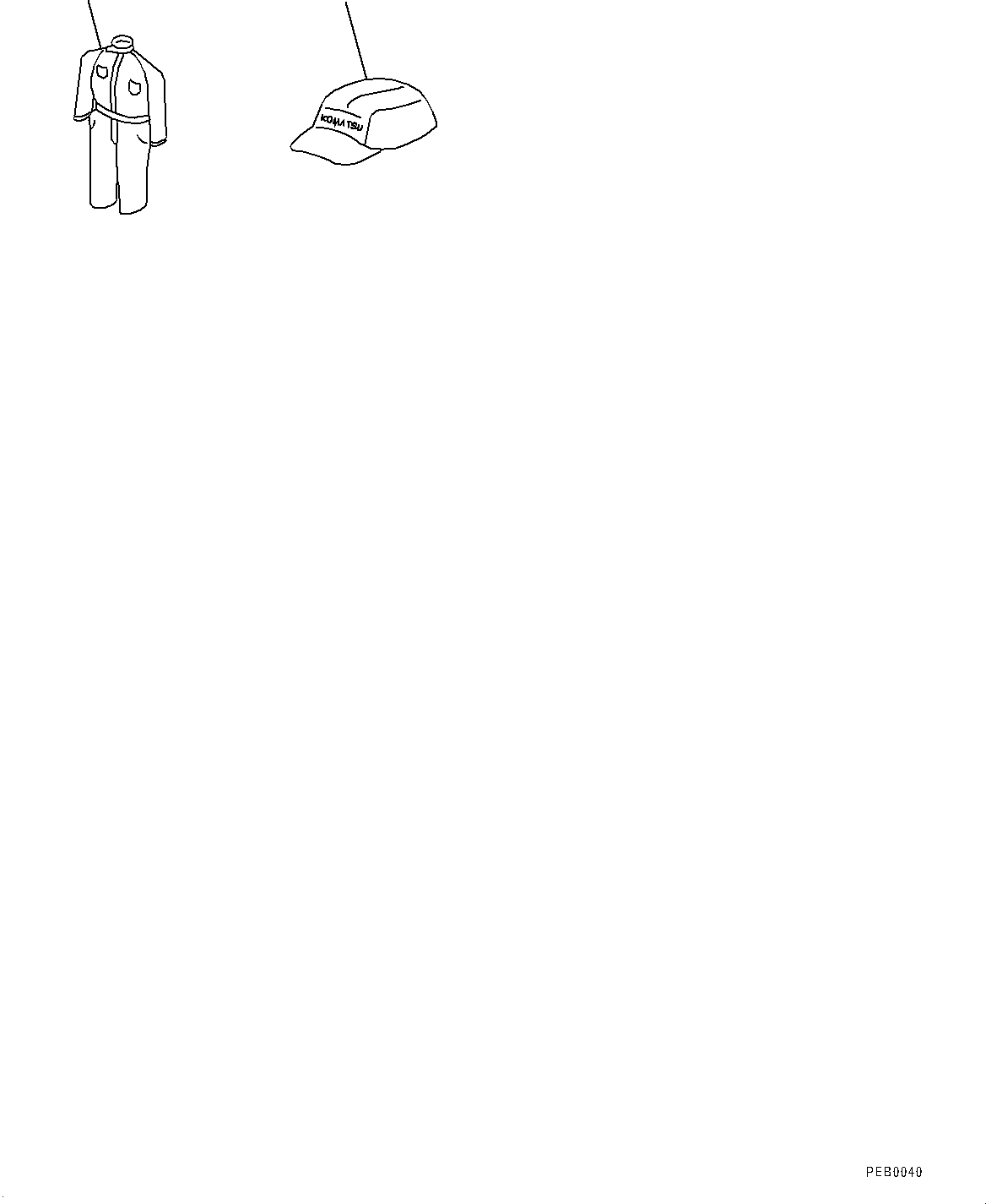 Komatsu parts book diagram for HB215LC-2 S/N 50001-UP: CAP AND OVERALL
