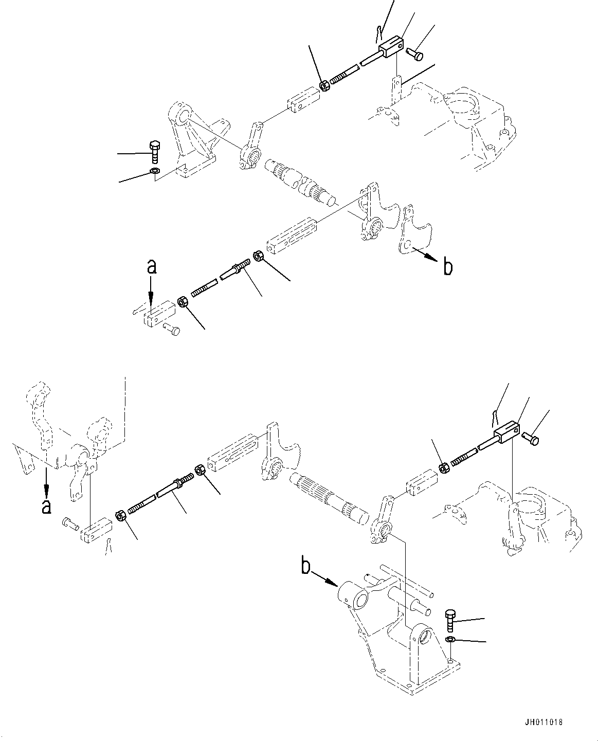 Pipelayers Komatsu / D355C-3 S/N 15479-UP (Extreme Cold Area Arrangement (-50 deg C) , Hydraulic Winch)(0000805c) / Travel Control, Brake Pedal Linkage (3/3) (#15479-)(K013007 : K2400-011007)