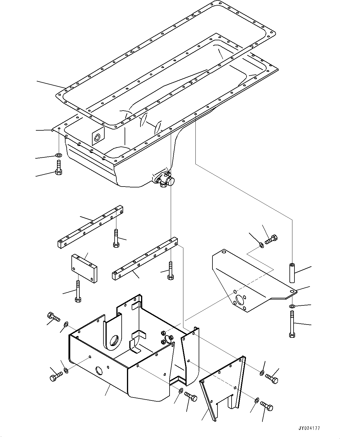 Engines Komatsu / SA6D140-2C S/N 40713-UP (For D355C-3)(0000806c) / Oil Pan and Suction Tube, Cover (#40713-)(B002001 : A2110-004001)