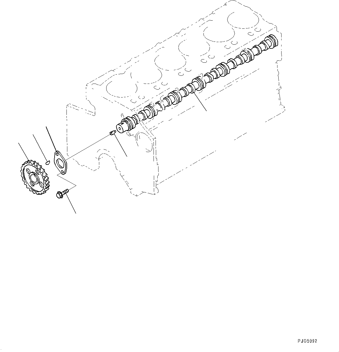 Engines Komatsu / SA6D140-2C S/N 40713-UP (For D355C-3)(0000806c) / Camshaft (#40713-)(B003001 : A2410-001001)
